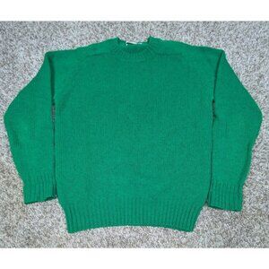 Vintage Braemar Sweater Womens Small Green 100% Scottish Shetland Wool Preppy